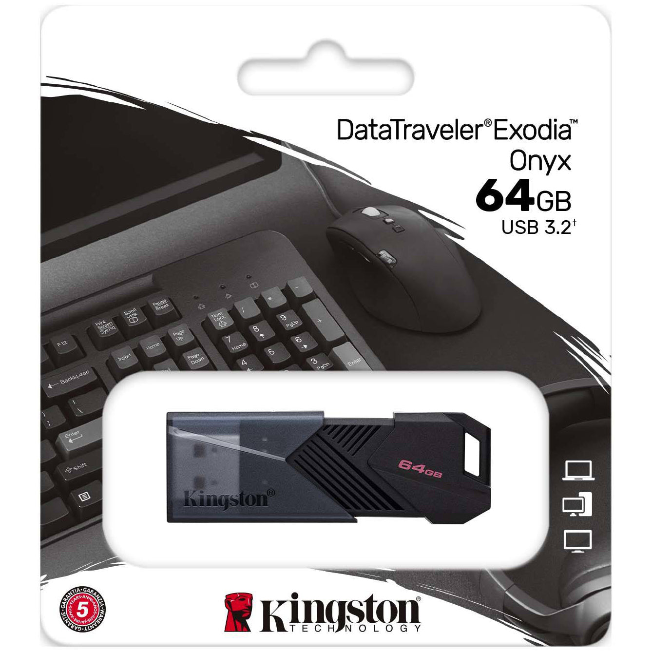 Eksterna memorija USB-A 3.0 Kingston Exodia Onyx, 64Gb DTXON/64GB