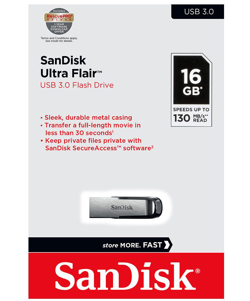 Eksterna memorija USB-A 3.0 SanDisk Ultra Flair, 16Gb SDCZ73-016G-G46
