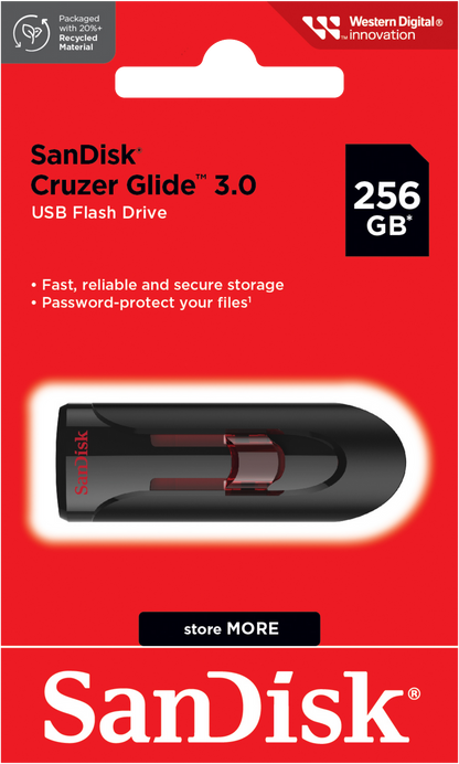 Eksterna memorija USB-A 3.0 SanDisk Cruzer Glide, 256Gb SDCZ600-256G-G35
