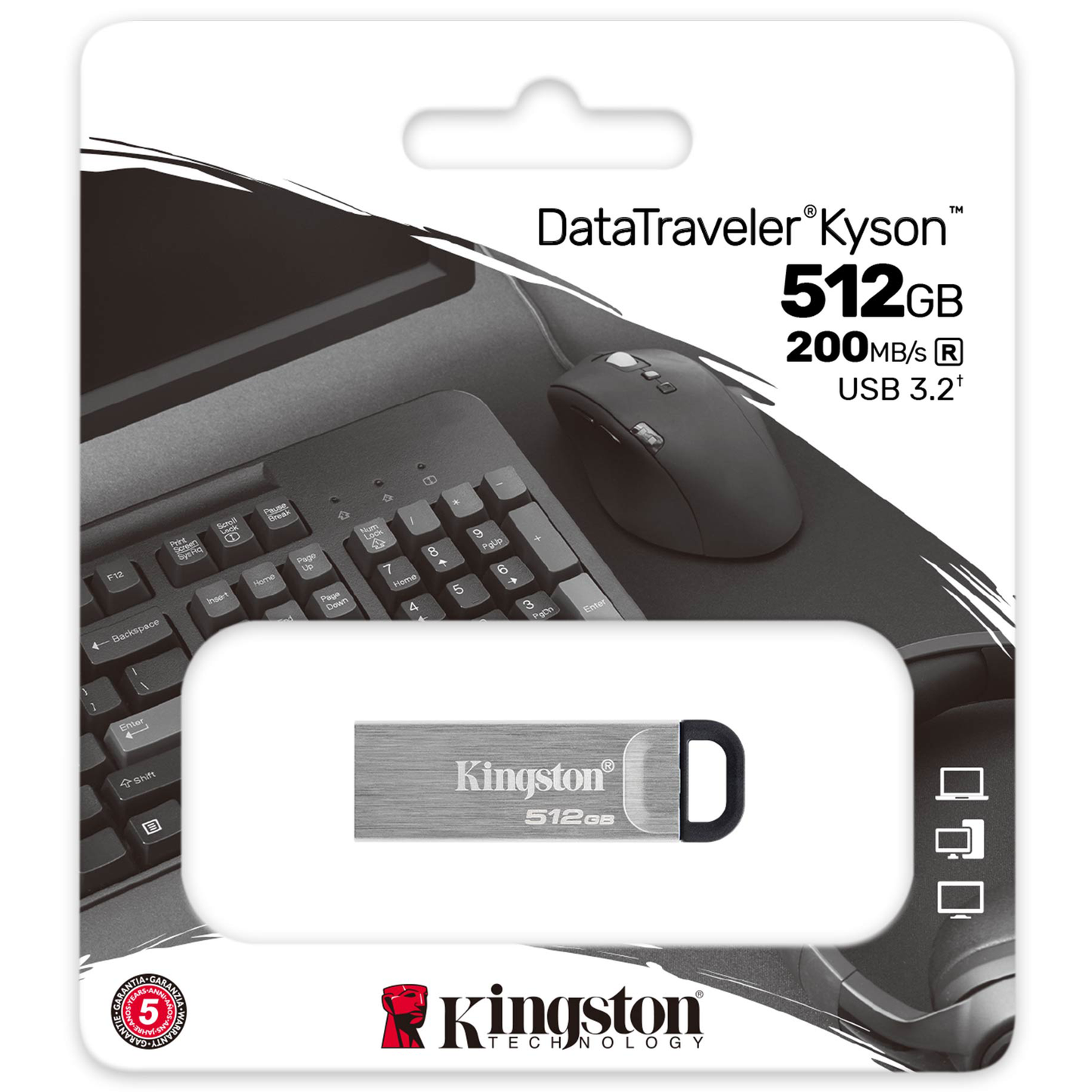 Eksterna memorija USB-A 3.2 Kingston DT Kyson, 512Gb DTKN/512GB