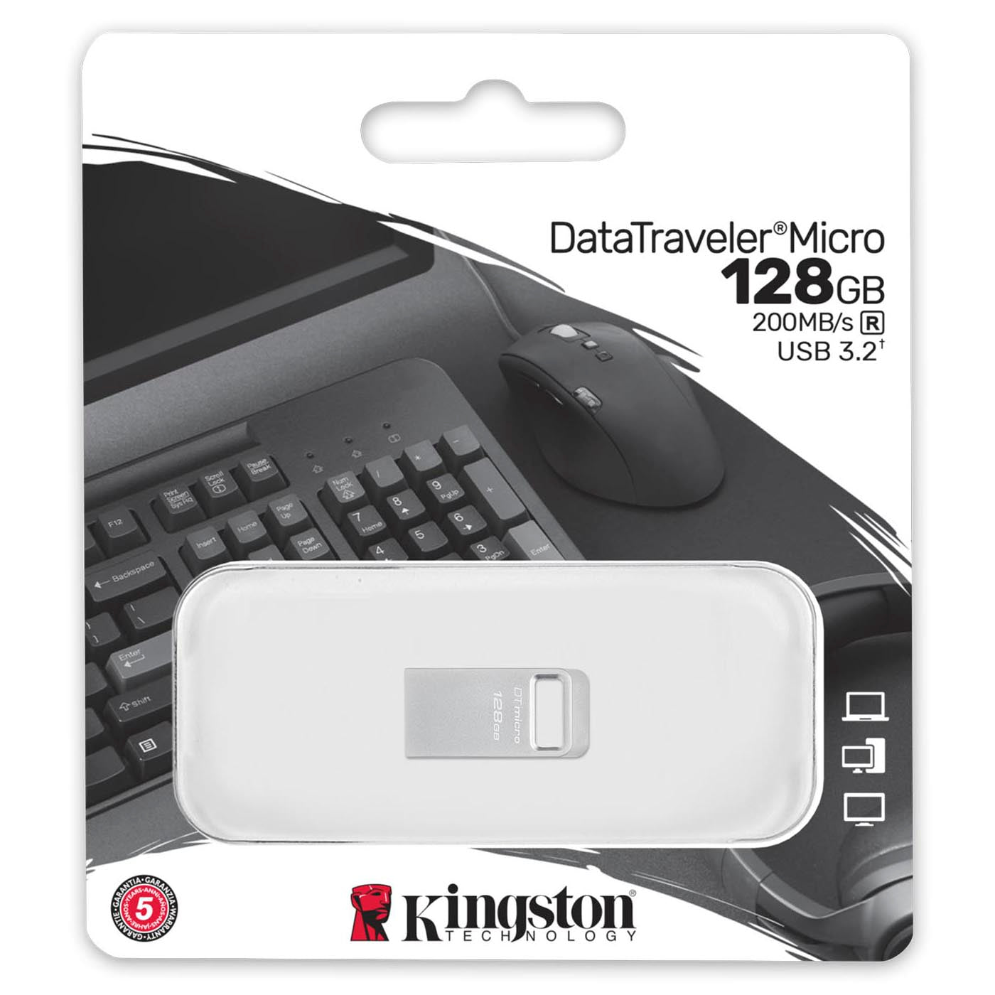 Eksterna memorija USB-A 3.2 Kingston Micro G2, 128Gb DTMC3G2/128GB