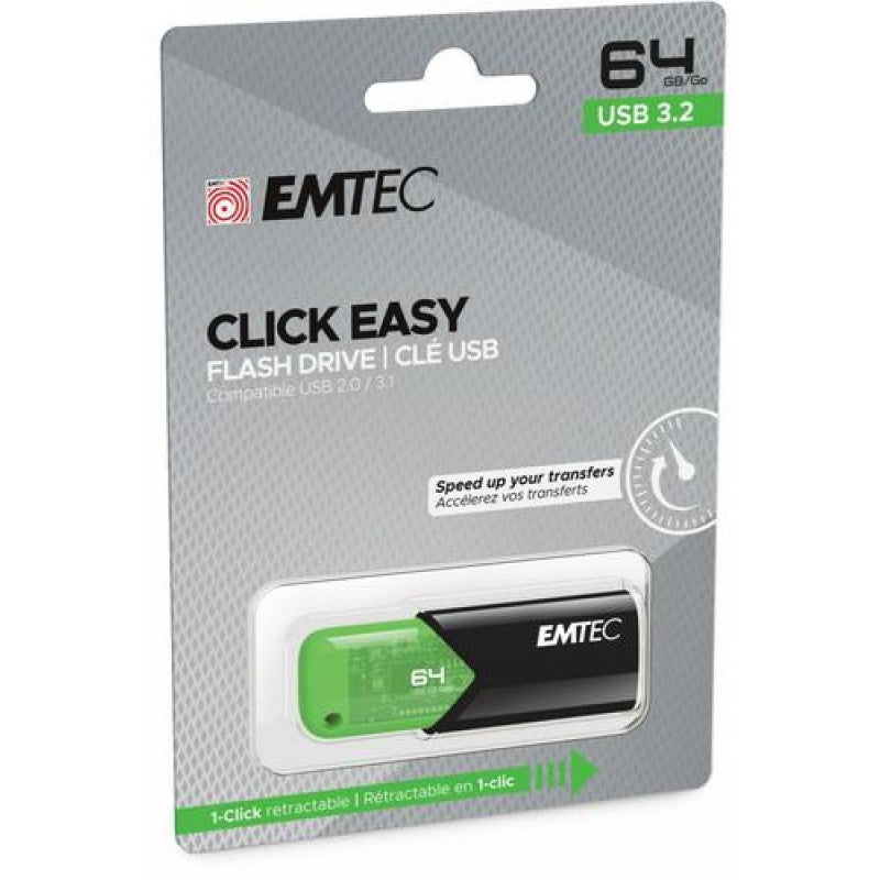 Eksterna memorija USB-A 3.2 Emtec B110 Click Easy, 64Gb ECMMD64GB113