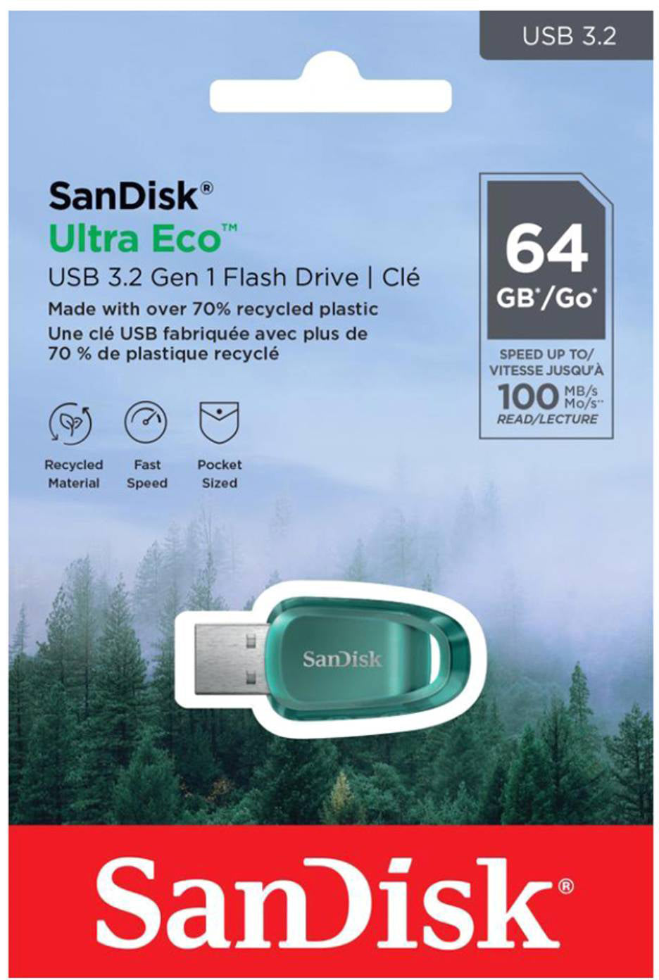 Spoljna memorija USB-A 3.2 SanDisk Ultra Eco, 64Gb SDCZ96-064G-G46