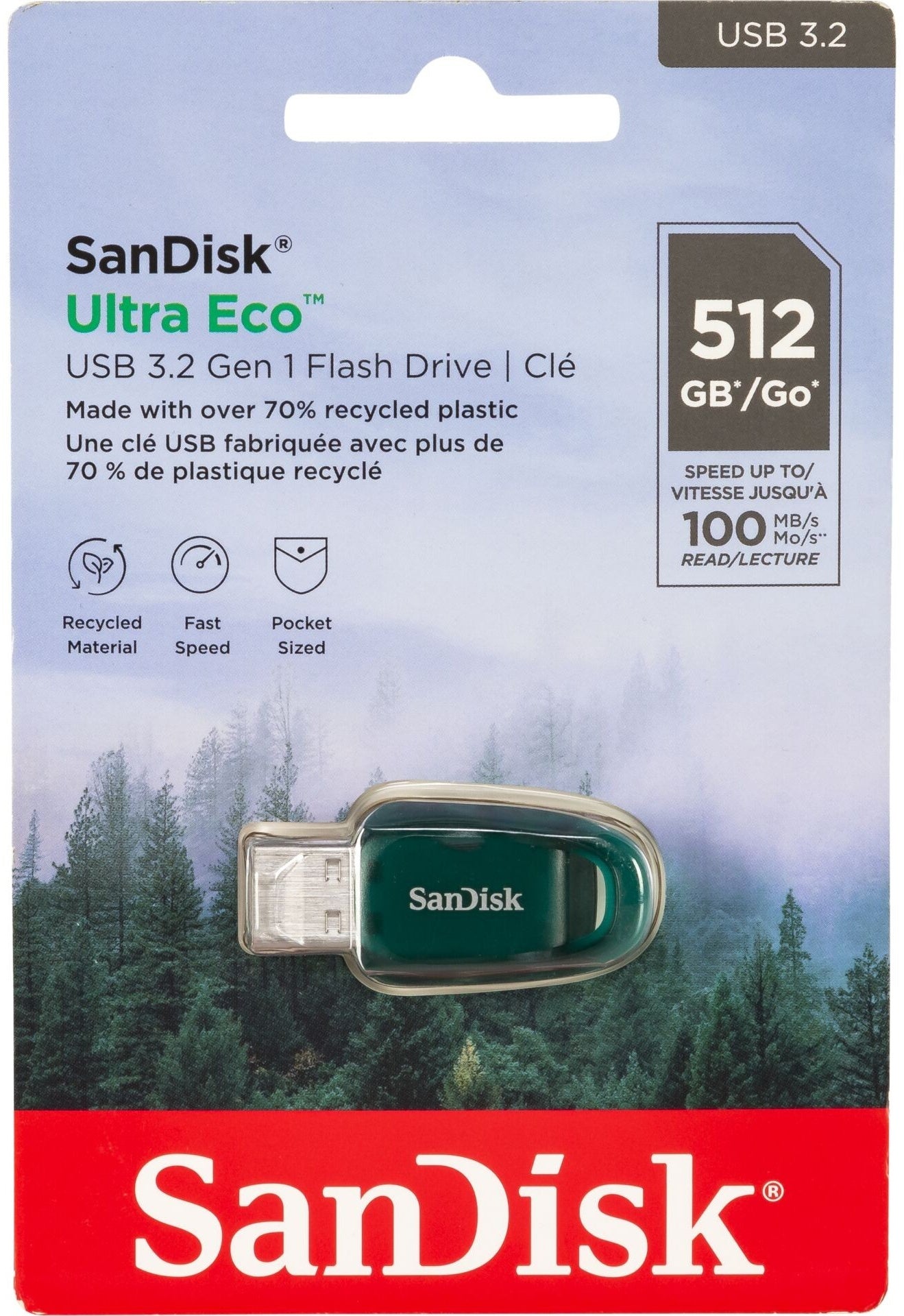 Spoljna memorija USB-A 3.2 SanDisk Ultra Eco, 512Gb SDCZ96-512G-G46