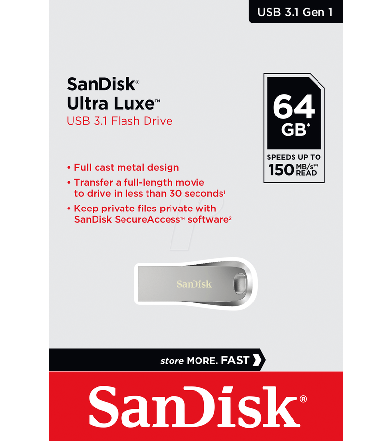 Eksterna memorija USB-A 3.2 SanDisk Ultra Luxe, 64Gb SDCZ74-064G-G46