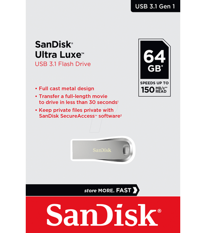 Eksterna memorija USB-A 3.2 SanDisk Ultra Luxe, 64Gb SDCZ74-064G-G46