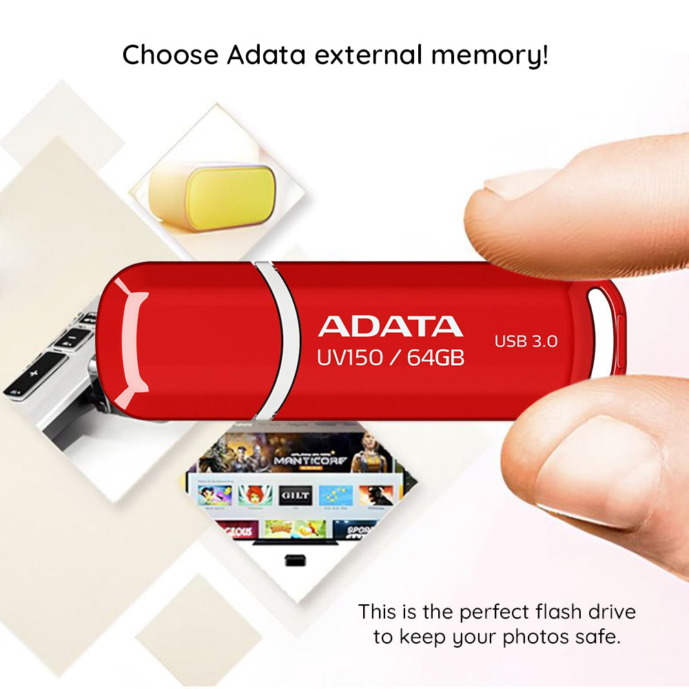 Eksterna memorija USB-A 3.2 Adata UV150, 128 GB AUV150-128G-RBK