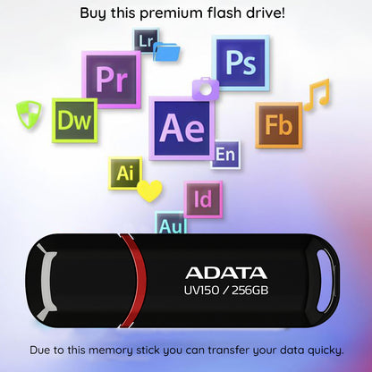 Eksterna USB-A 3.2 memorija Adata UV150, 64 GB AUV150-64G-RBK