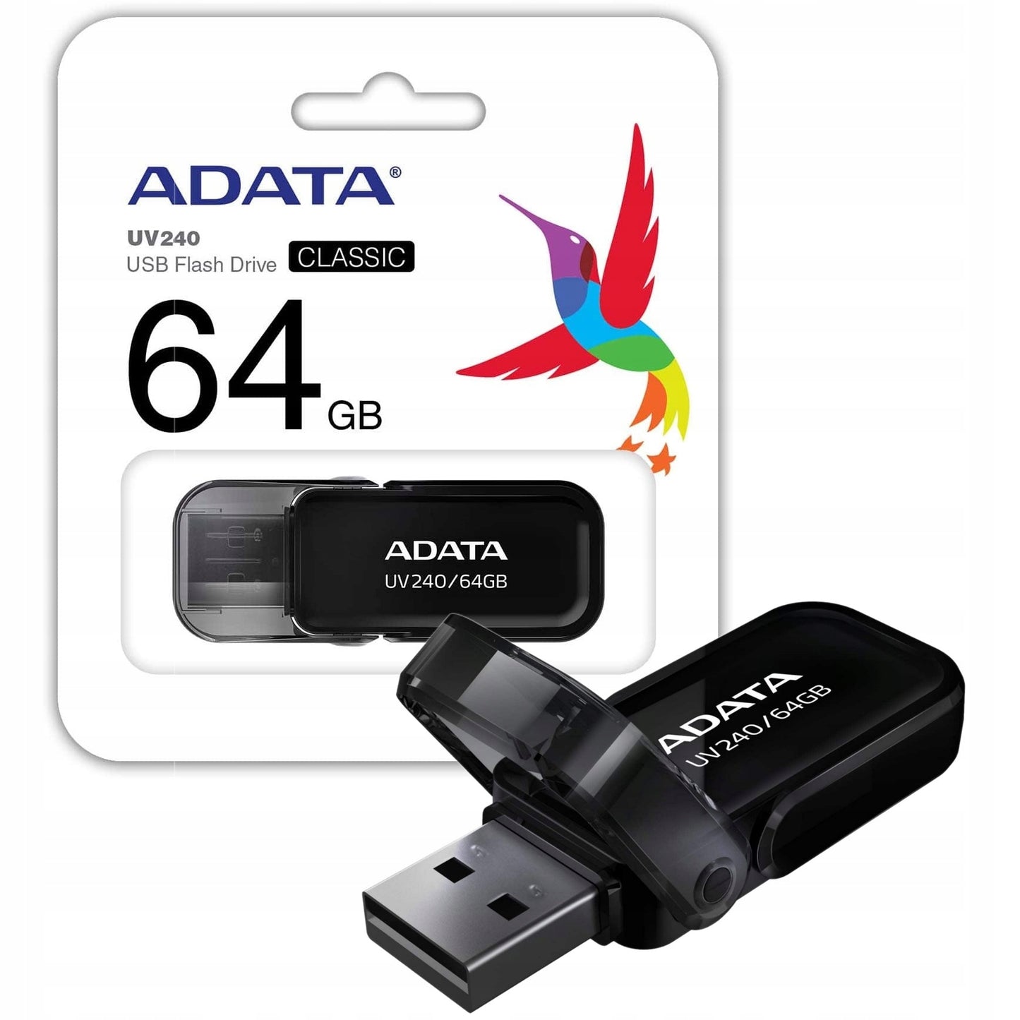 Eksterna memorija USB-A Adata UV240, 64Gb AUV240-64G-RBK