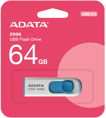 Memorija Eksterna USB-A Adata C008, 64Gb AC008-64G-RWE