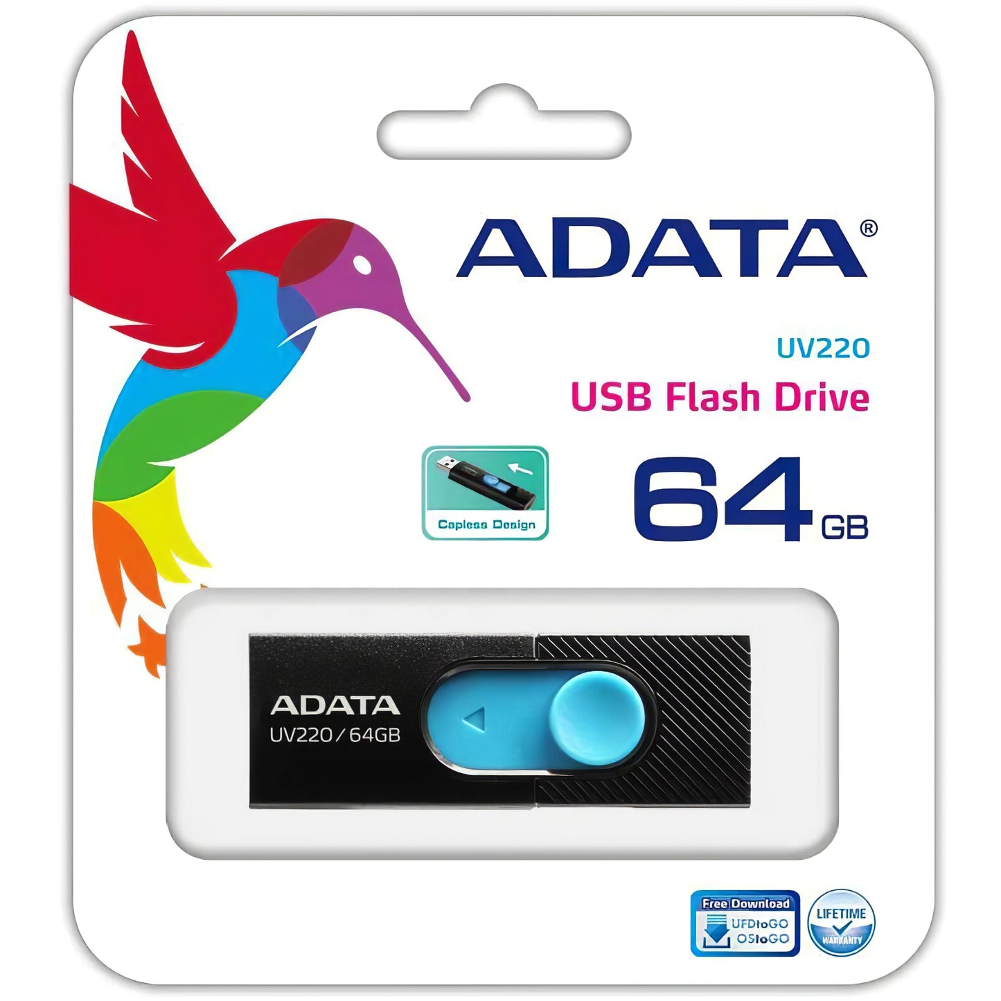 Eksterna memorija USB-A Adata UV220, 64Gb AUV220-64G-RBKBL