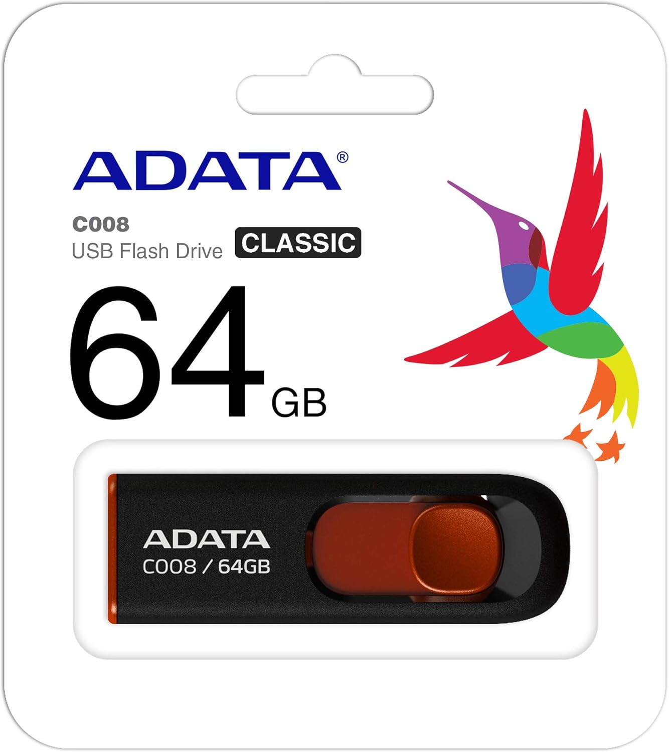 Spoljna memorija USB-A Adata C008, 64Gb AC008-64G-RKD