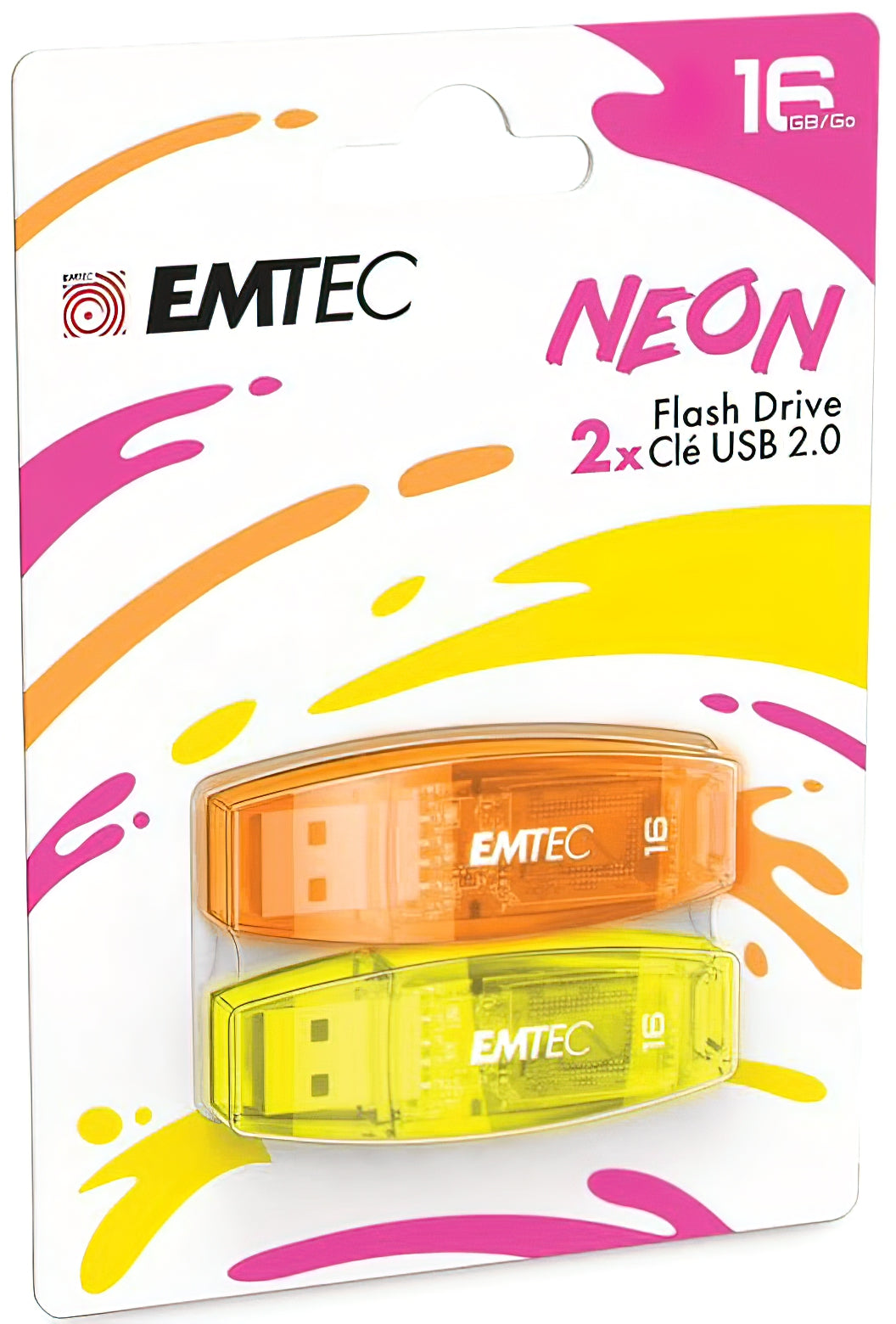 Spoljna memorija USB-A Emtec C410 Neon, 16Gb, Set 2 komada ECMMD16GC41