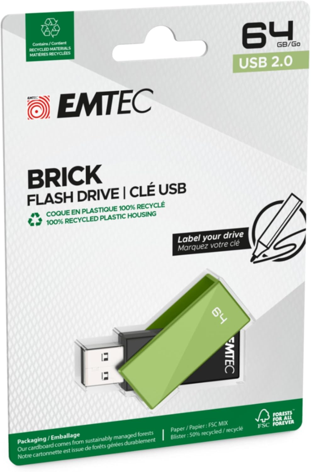 Eksterna memorija USB-A Emtec C350 Brick, 64Gb ECMMD64GC352