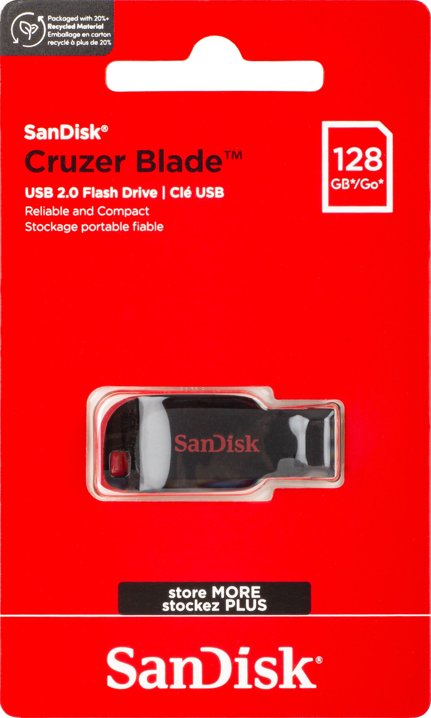 Memorija Eksterna USB-A SanDisk Cruzer Blade, 128Gb SDCZ50-128G-B35