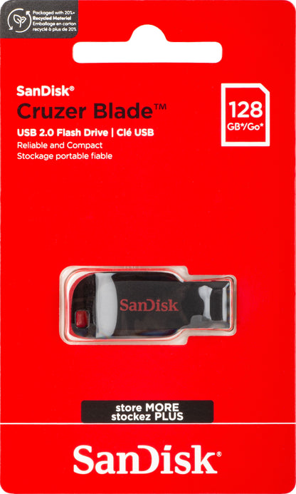 Memorija Eksterna USB-A SanDisk Cruzer Blade, 128Gb SDCZ50-128G-B35