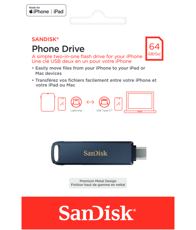 Eksterna memorija USB-C / Lightning SanDisk Phone Drive, 64Gb SDIXD0N-064G-GN6NN