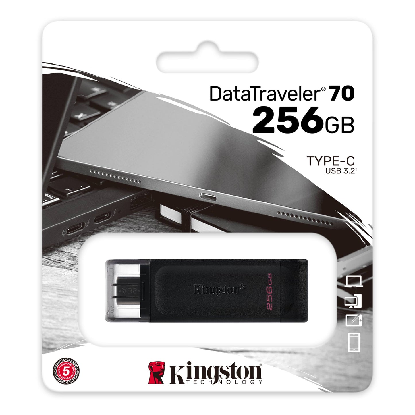 Eksterna memorija USB-C Kingston DT70, 256Gb DT70/256GB