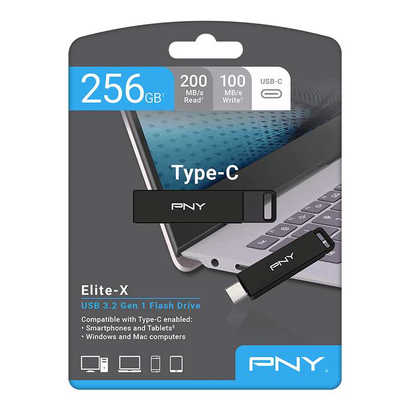 Eksterna memorija USB-C PNY Elite X, 64Gb P-FDI64GELTXC-GE