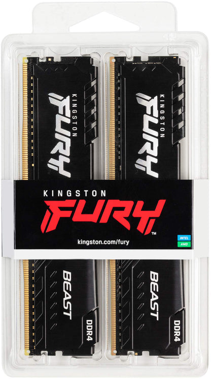 Memorija RAM Kingston Fury Beast, DDR4, 2 x 16GB, 3200MHz KF432C16BBK2/32