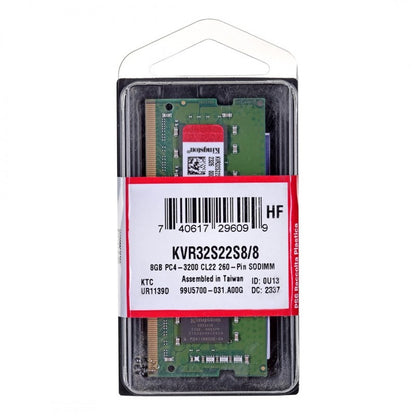 Memorija RAM Kingston ValueRAM, DDR4 SODIMM, 8GB, 3200Mhz KVR32S22S8/8