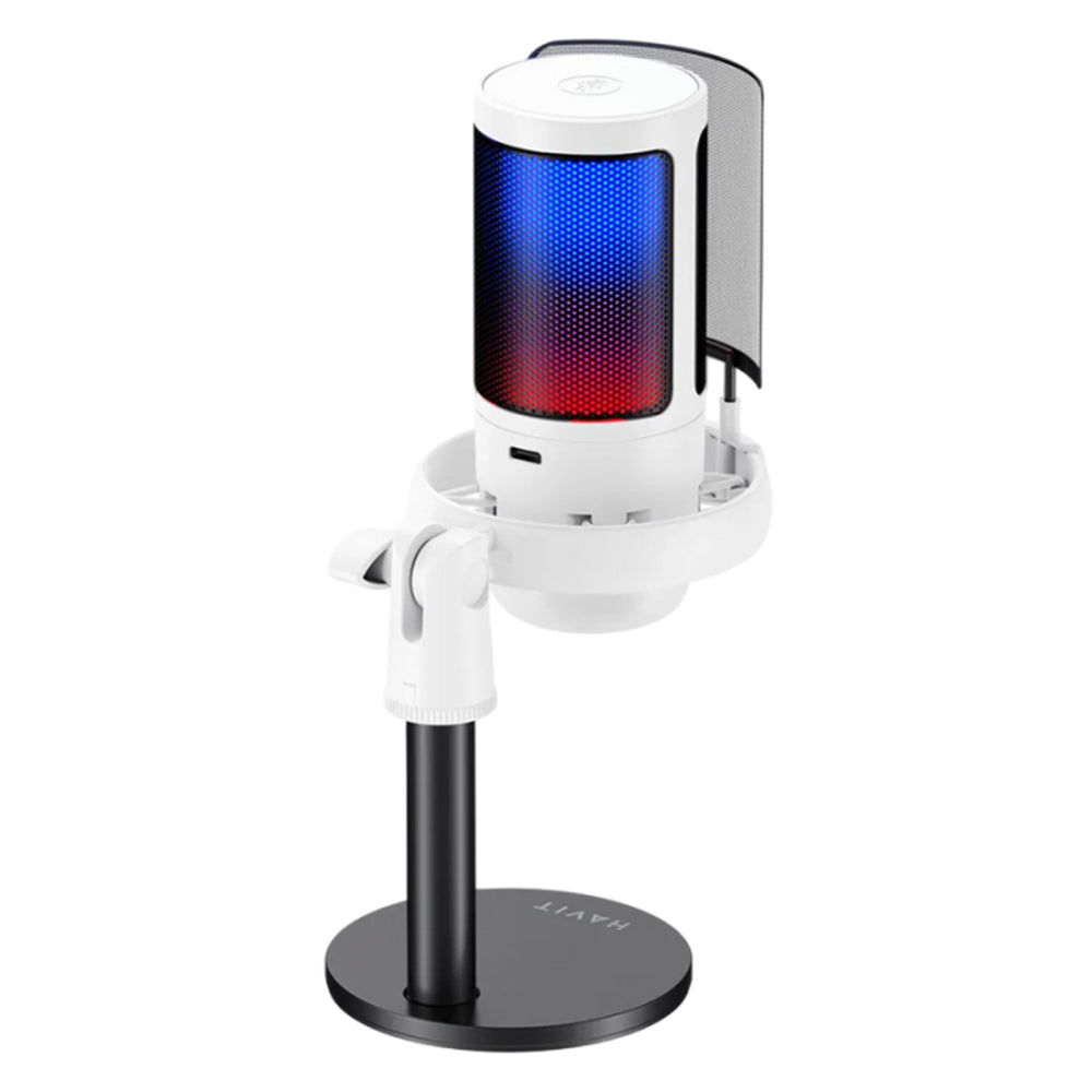 Mikrofon Cardioid HAVIT GK50, RGB, USB-C, 1.8m, Crni