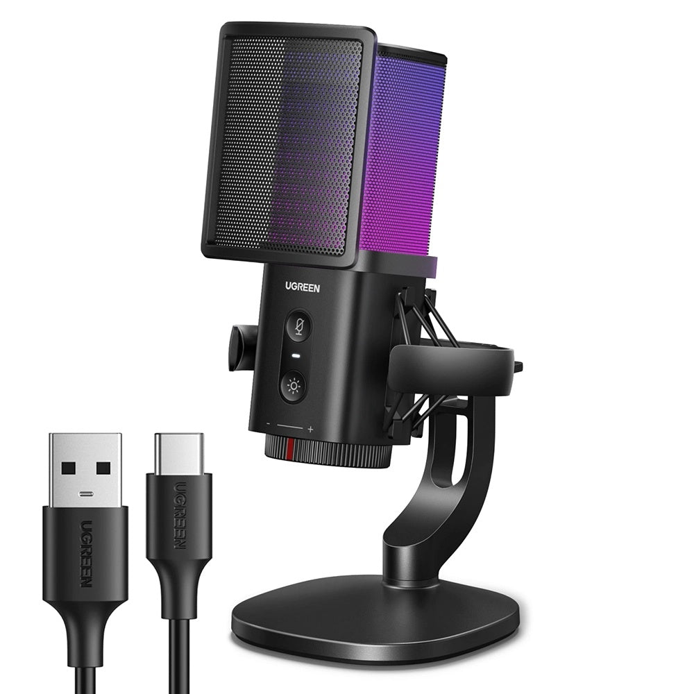 Mikrofon Cardioid UGREEN CM581 (65629), RGB, USB-C, 1.5m, Crni