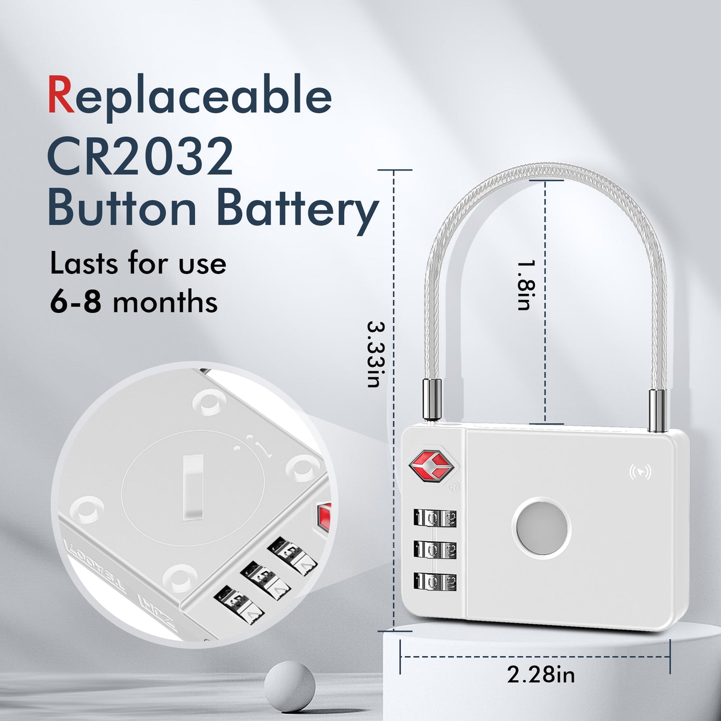 MiLi SmartTag MiLock Luggage za iOS Series, Bela HD-P16-L