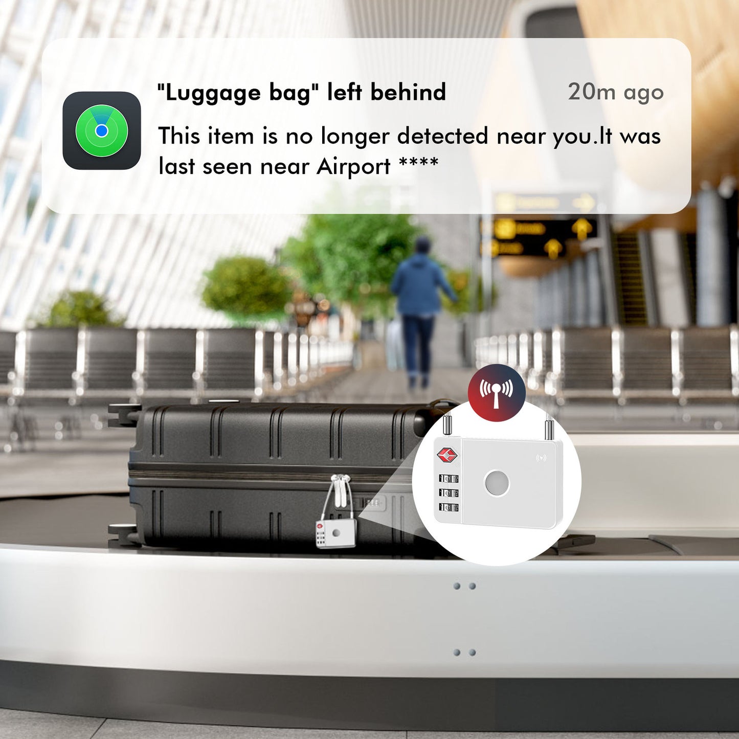 MiLi SmartTag MiLock Luggage za iOS Series, Bela HD-P16-L