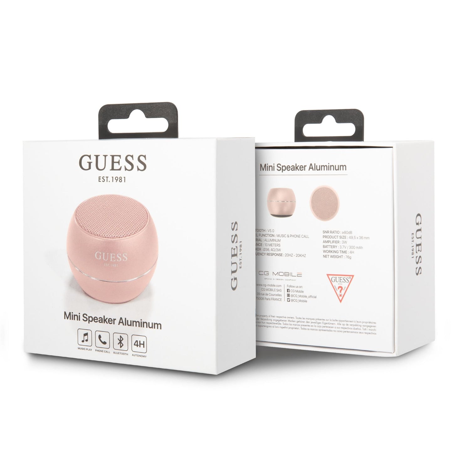 Prenosni Bluetooth zvučnik Guess, 3W, Roze