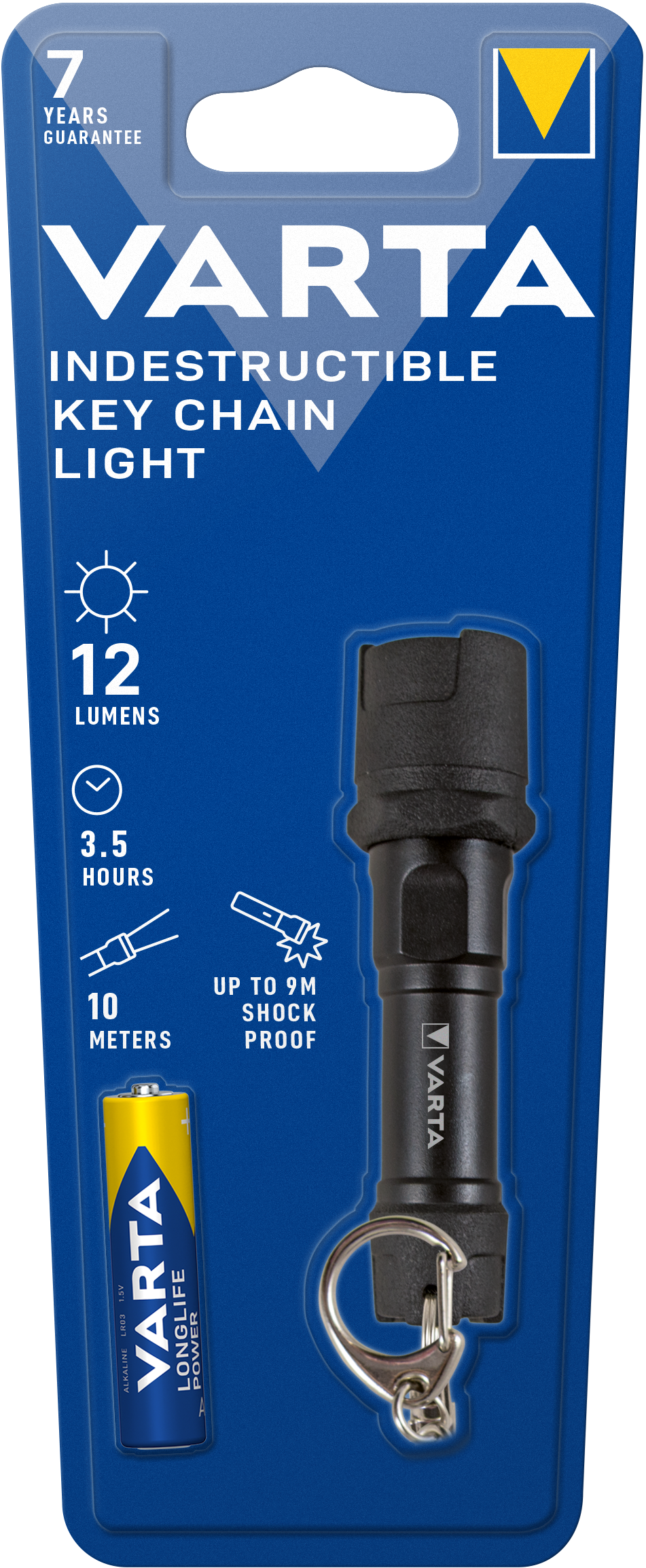 Varta LED flashlight INDESTRUCTIBLE, 12lm, IPX4
