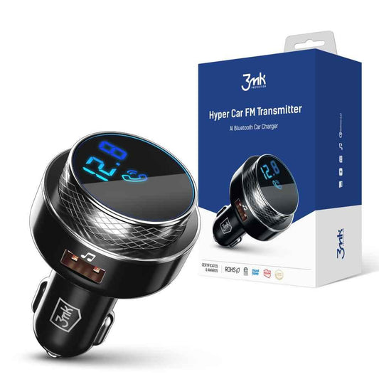 Bluetooth FM Modulator 3MK Hyper Car, 2 x USB-A - 1 x microSD