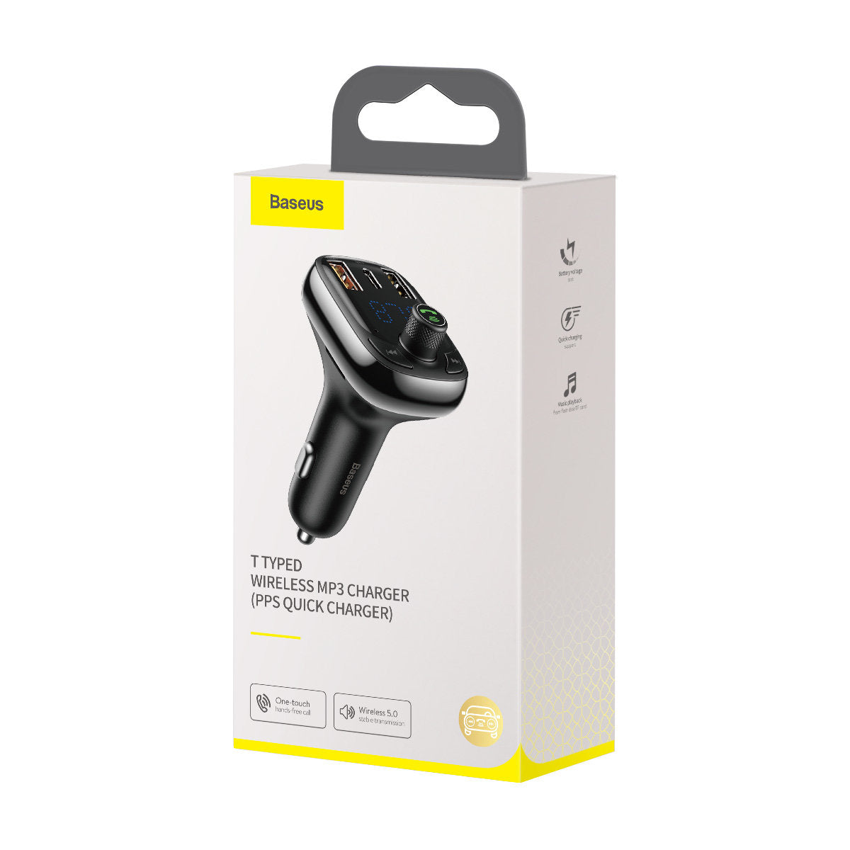 FM Bluetooth modulator Baseus S-13, 2 x USB-A - 1 x USB C - 1 x microSD CCMT000101