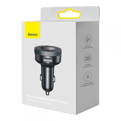 Baseus Enjoy Bluetooth FM Modulator, Mp3 Player, 2 x USB, Black CCLH-01