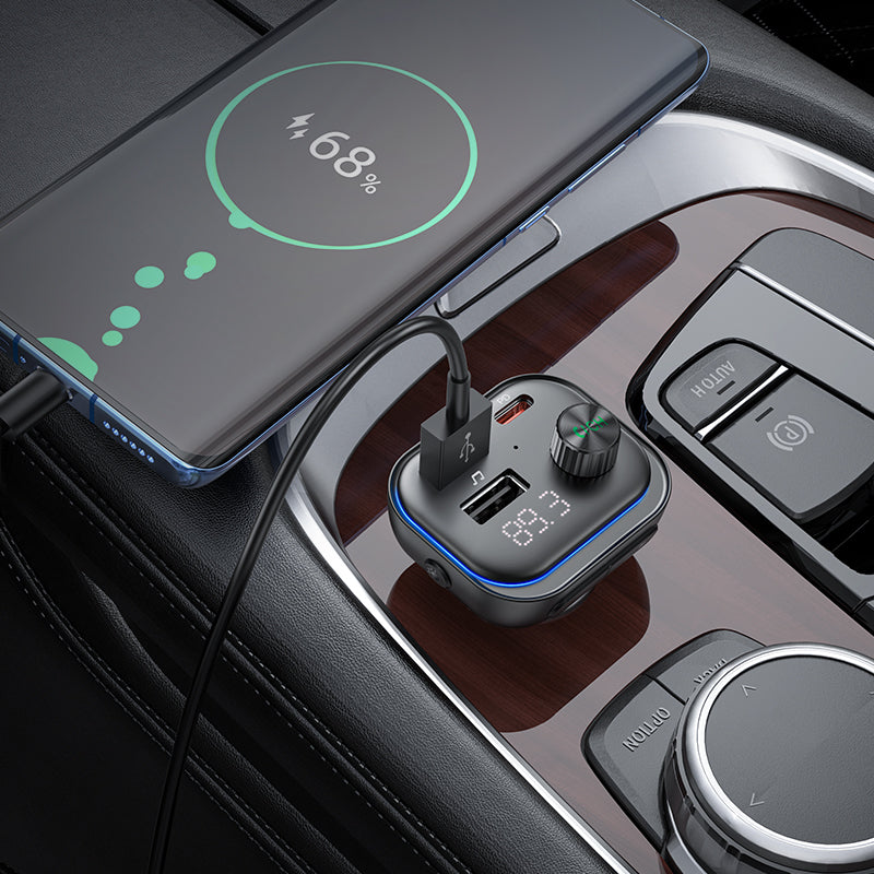 Bluetooth FM Modulator Borofone BC54, 2 x USB-A - 1 x USB-C 