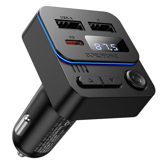FM Bluetooth modulator Borofone BC60 Hero, 2 x USB-A - 1 x USB-C