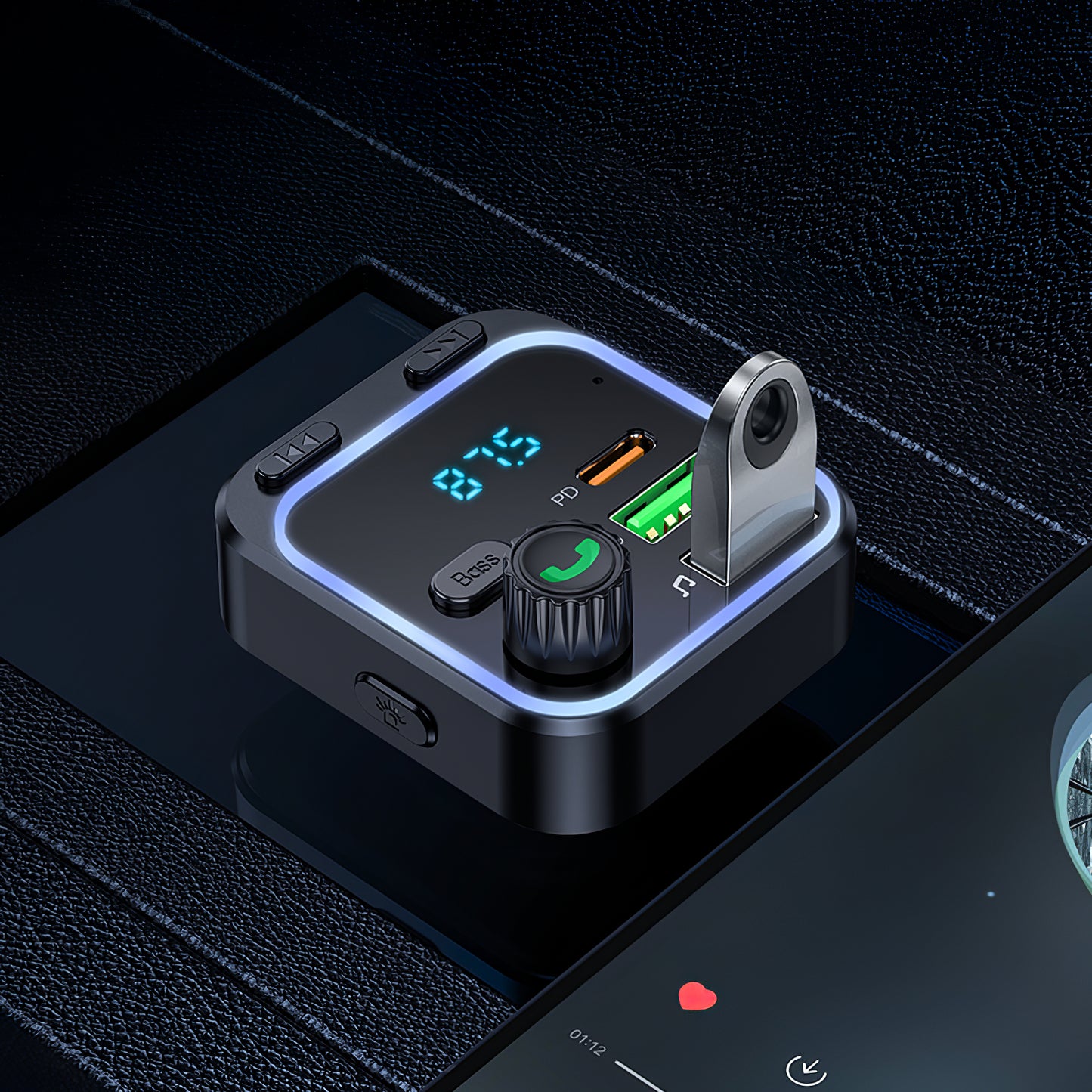 Bluetooth FM Modulator BC53 Highway, 2 x USB-A - 1 x USB-C 