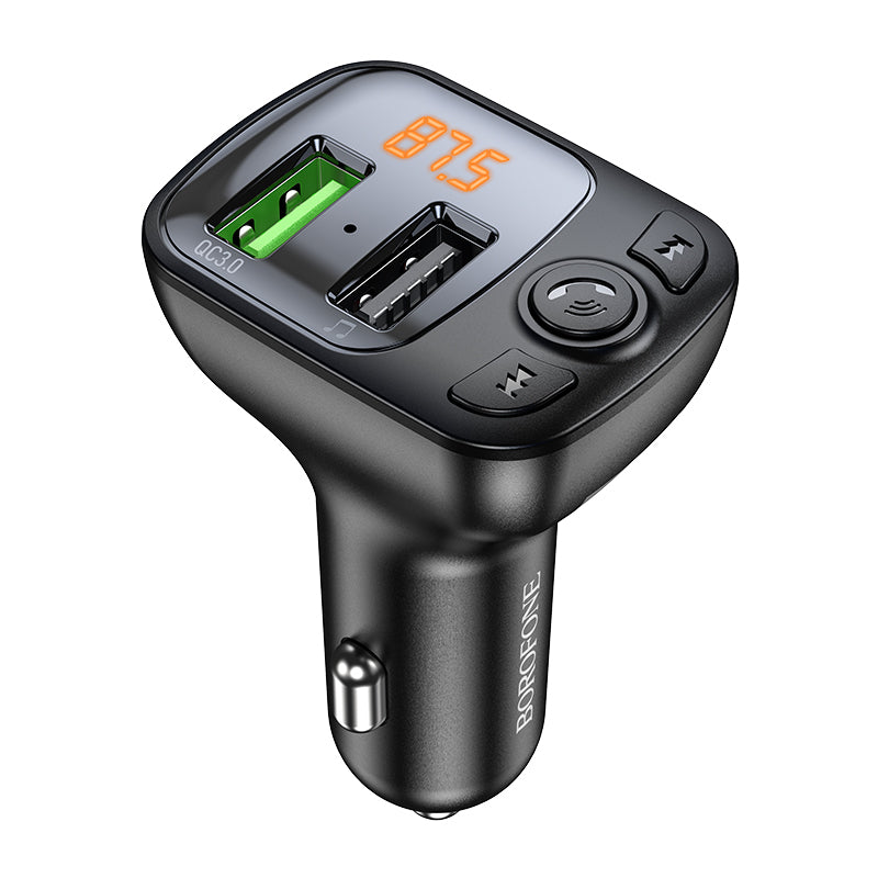 FM Bluetooth modulator Borofone BC41 Eminency, 2 x USB-A - 1 x microSD