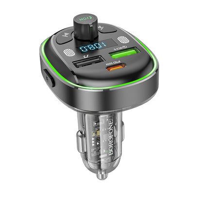 Bluetooth FM Modulator Borofone Bluetooth BC47, 2 x USB-A - 1 x USB-C 