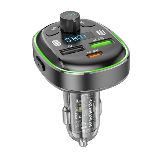 Bluetooth FM Modulator Borofone Bluetooth BC47, 2 x USB-A - 1 x USB-C 