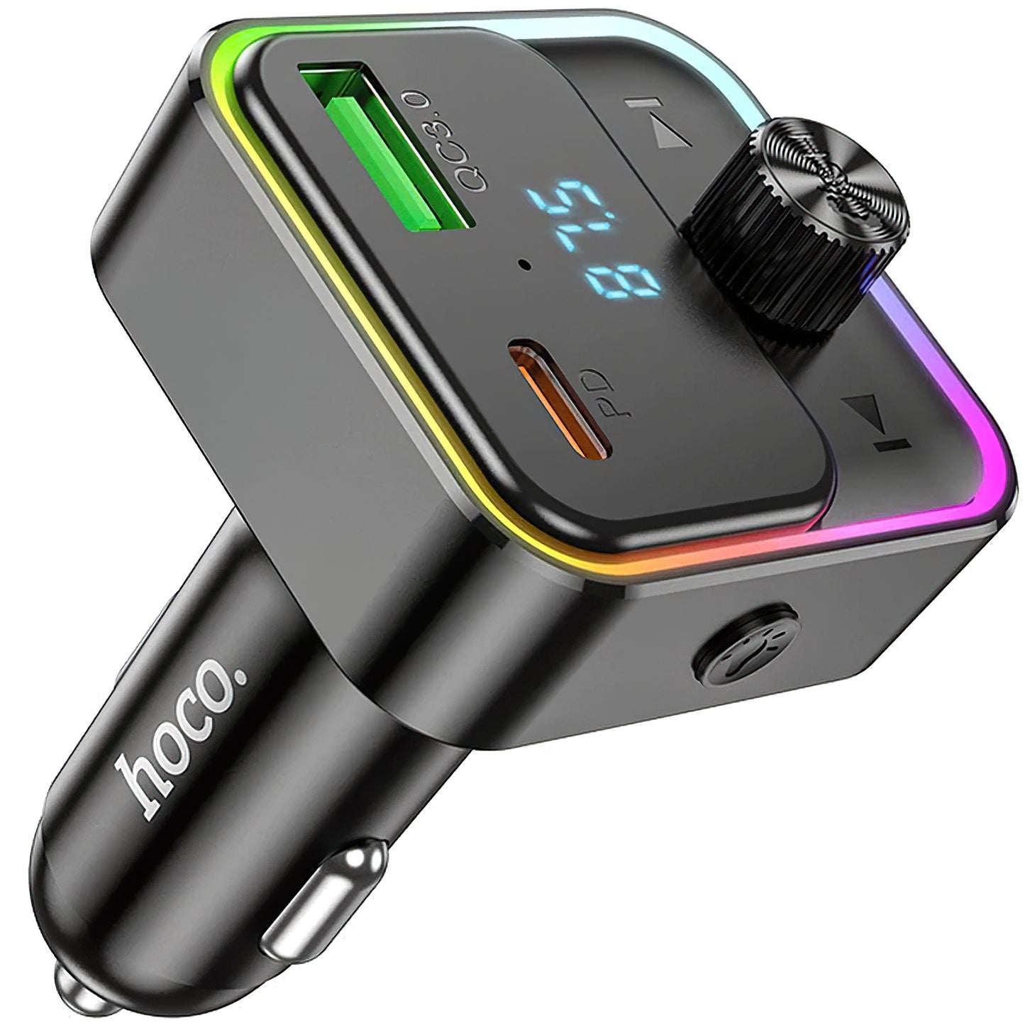 FM Bluetooth modulator HOCO E81, 1 x USB-A - 1 x USB-C