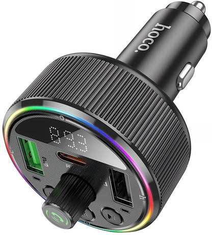 FM Bluetooth modulator HOCO E82, 2 x USB-A - 1 x USB-C