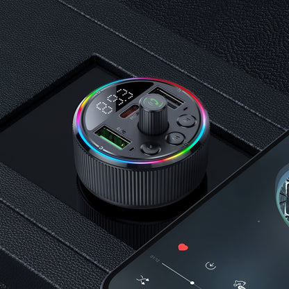 FM Bluetooth modulator HOCO E82, 2 x USB-A - 1 x USB-C