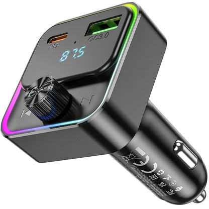FM Bluetooth modulator HOCO E81, 1 x USB-A - 1 x USB-C