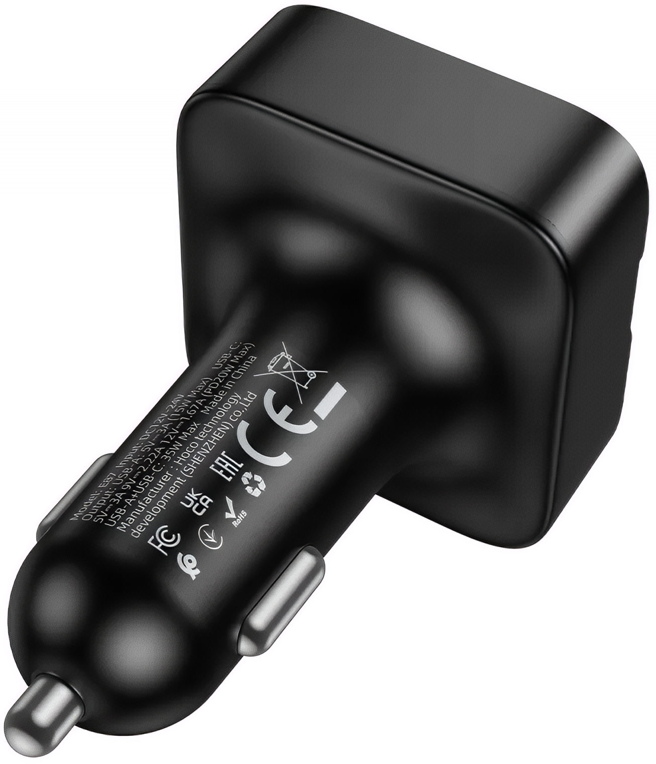 FM Bluetooth modulator HOCO E87, 2 x USB-A - 1 x USB-C