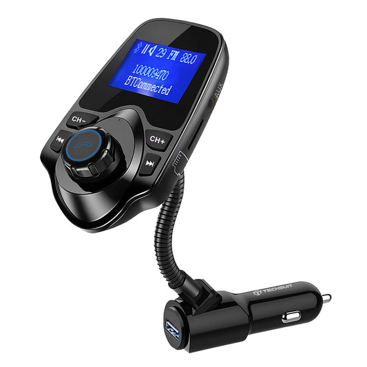 FM Bluetooth modulator Techsuit MFM4, 1 x USB-A - 1 x 3.5mm - 1 x microSD, Crni