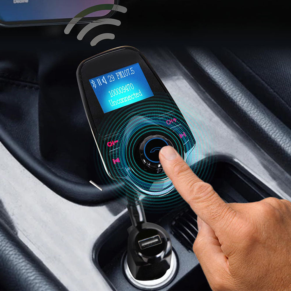 FM Bluetooth modulator Techsuit MFM4, 1 x USB-A - 1 x 3.5mm - 1 x microSD, Crni