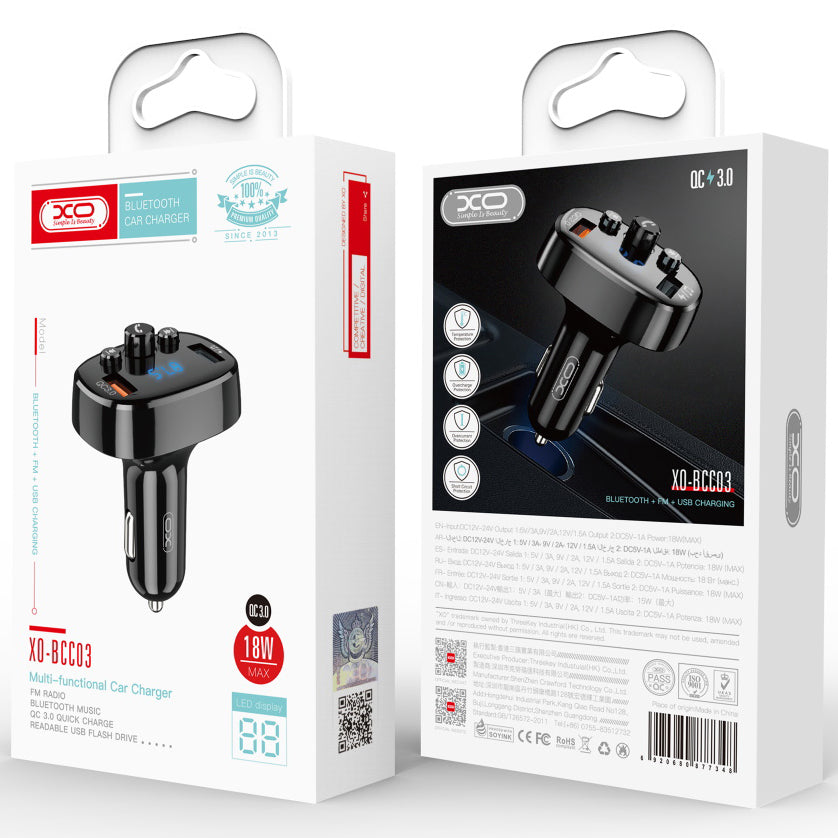 Bluetooth FM Modulator XO Design BCC03, 2 x USB-A
