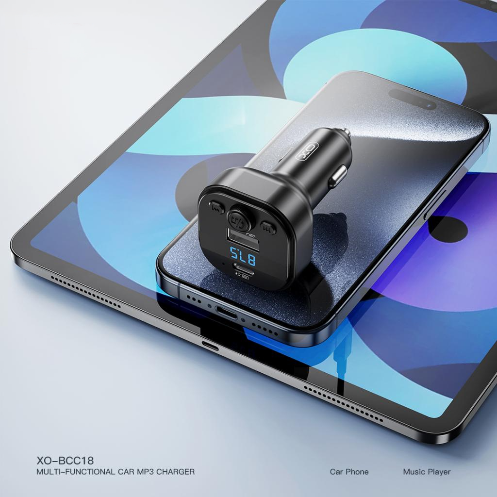 FM Bluetooth modulator XO Design BCC18, 1 x USB-A - 1 x USB-C