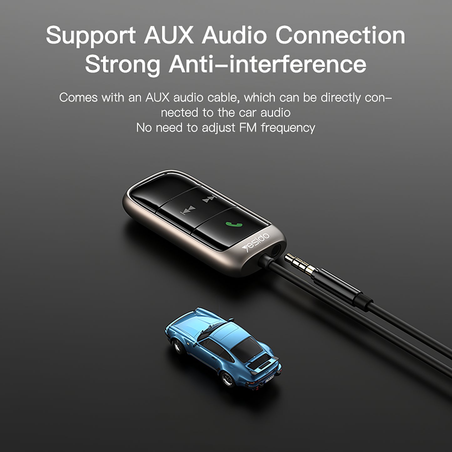 Modulator FM Bluetooth Yesido YAU32, 1 x 3.5mm - 1 x microSD